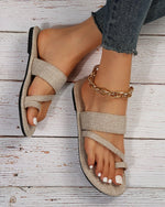 Chaussons plats slip-on en jean