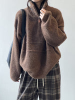 Pull à col roulé doux au toucher et demi-zip