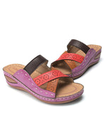 Pantoufles épissées multicolores rétro