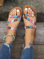 Chaussons plats à brides colorées