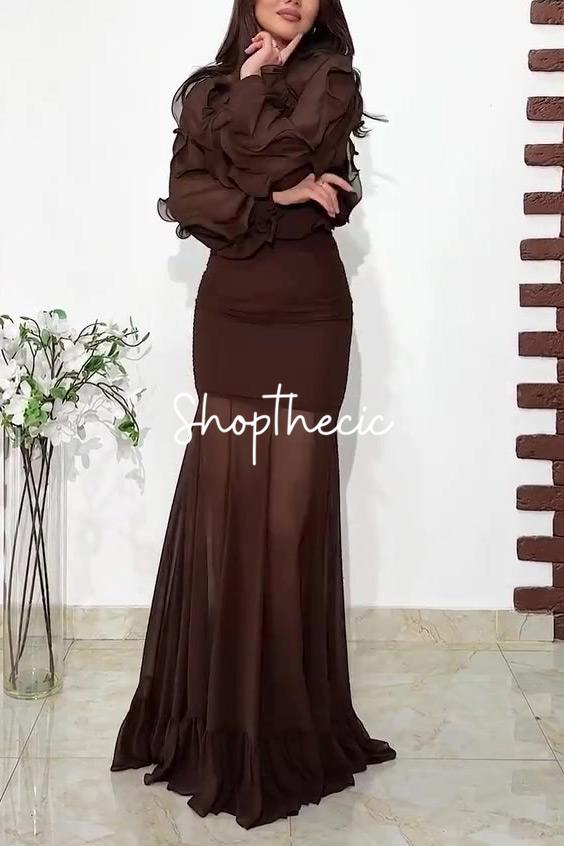 Abito in pizzo marrone Haptic Poetry