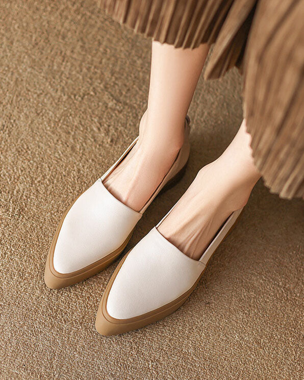 Mocassins vintage à bout pointu et semelle épaisse