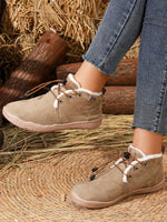 Convenient lacing system plush soft rubber sole snow boots