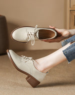 Glossy leather upper lace up oxford shoes