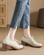 Glossy leather upper lace up oxford shoes