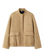 Aspen Gold Sequined stand-up collar jacket