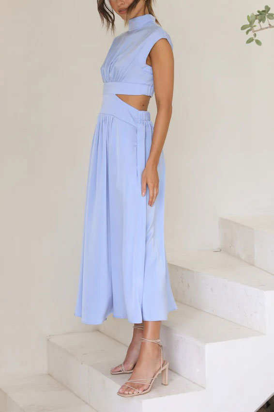 Robe mi-longue de vacances à poches et découpes Light of My Life