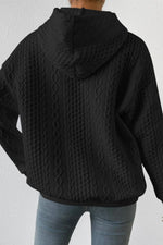 Sweat-shirt ample à capuche et manches longues en jacquard