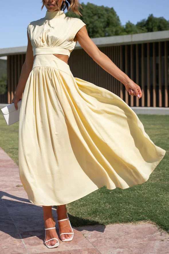 Robe mi-longue de vacances à poches et découpes Light of My Life