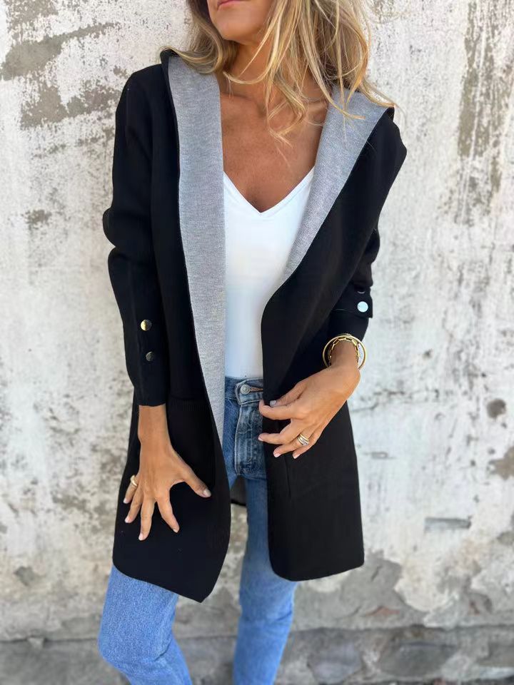 Parisian Boulevard color-block hooded sweater