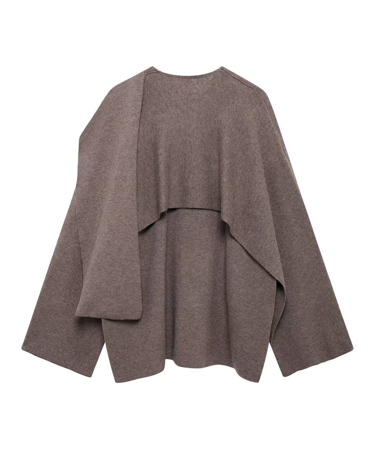 Asymmetric scarf cropped knitted coat