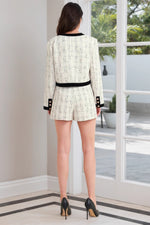 Ensemble veste cardigan boutonnée et short avec pochette d'album