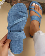 Chaussons plats slip-on en jean