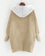 Doppelseitige Samt-Kapuzenjacke im Colorblock-Design