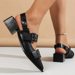 VintageDouble Buckle Straps Leather Oxfords