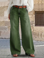 High-Waisted Buttoned Elongates Leg Line Cropped Jeans