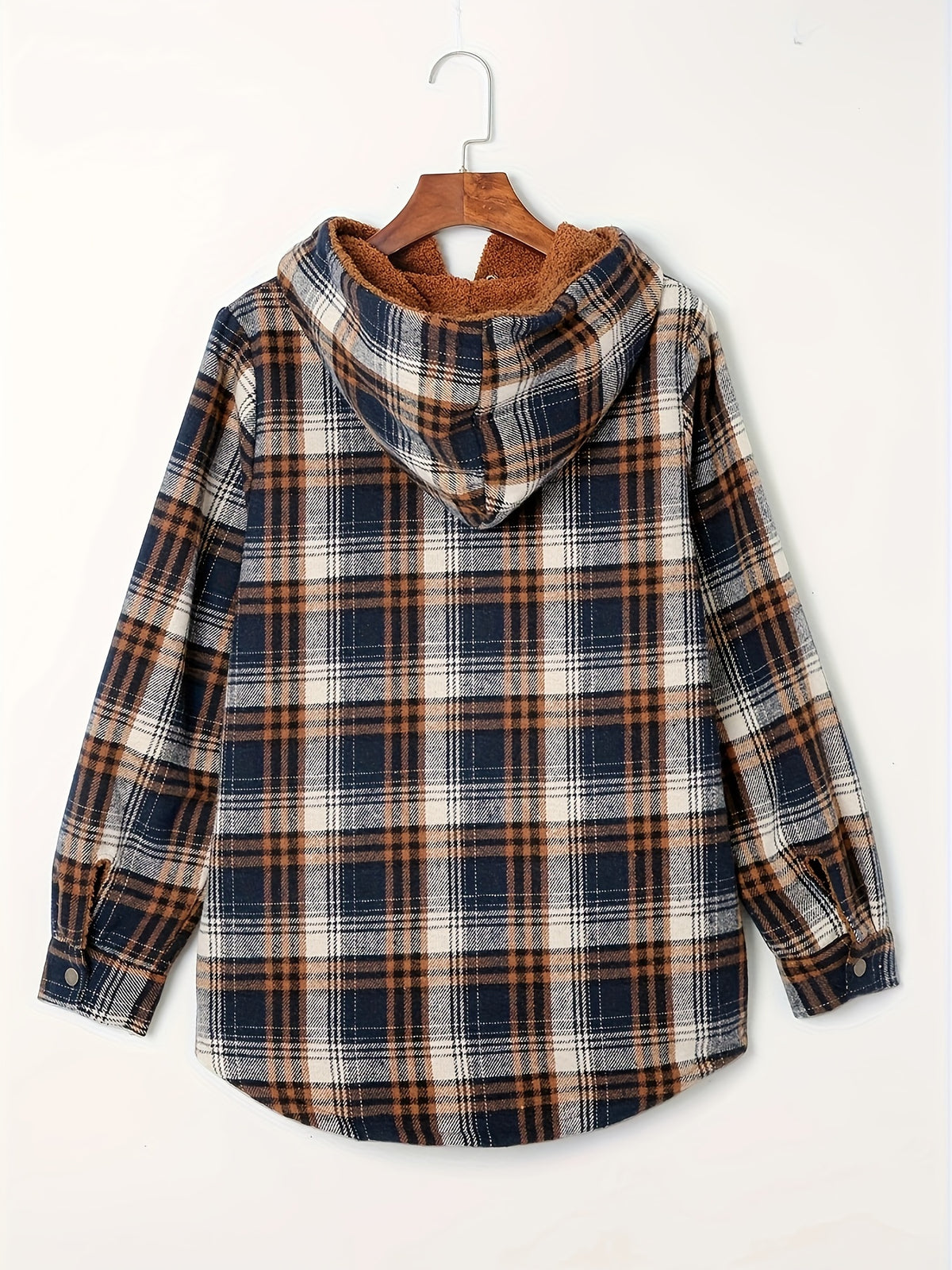 Kapuzenjacke mit kariertem Muster und Samtfutter