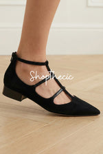 Black pointed Low heel Roman Sandals
