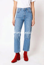 Stivali rossi con tacco medio e punta quadrata Modern Maverick