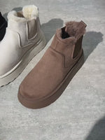 Plus Fleece Snow Slip On Flat Ankle Boots