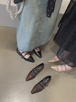 One-line buckle flat Mary Jane shoes