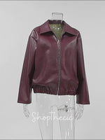 Mood Lift – Kurze Bikerjacke aus mattem PU-Leder