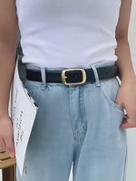 Ceinture élégante en cuir pleine fleur avec boucle en alliage