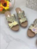 Rhinestone Decor Cutout Design Platform Wedge Sandals