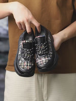 Knitted upper platform sneakers