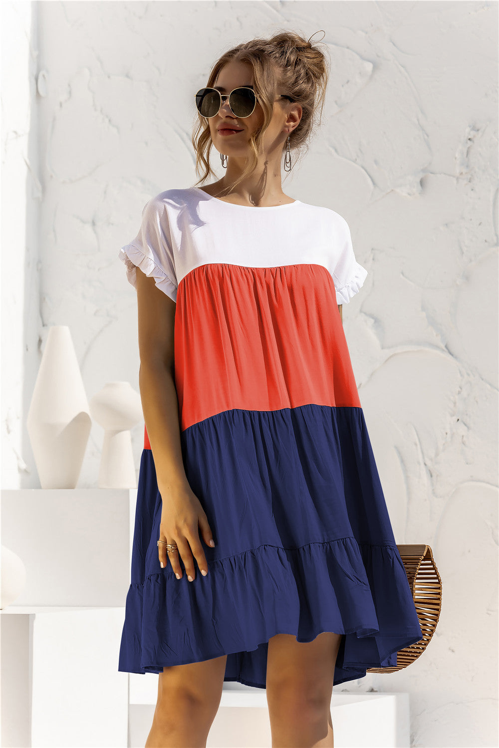 Contrast Loose Summer Dress
