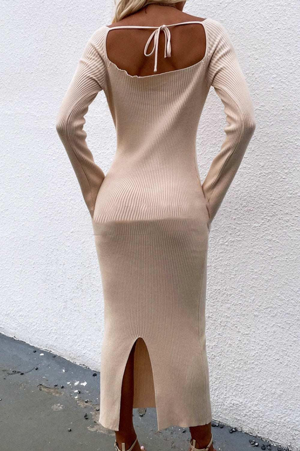 Solid Color Back Lace Bottoming Sweater