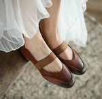 Retro Mary Jane Slim Toe Strap Flats