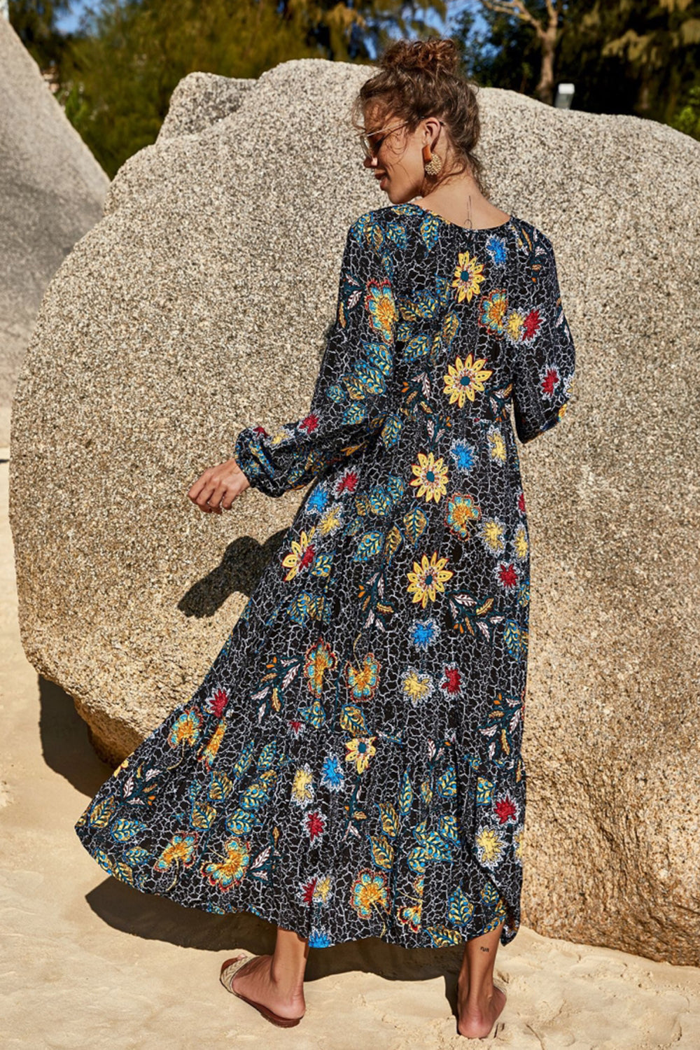 Square Neck Print Dress