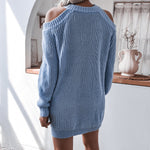 Strapless long Sleeve Casual Loose Sweater Dress