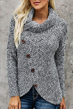 Just For You Rollkragenpullover mit diagonalen Knöpfen