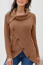 Just For You Rollkragenpullover mit diagonalen Knöpfen