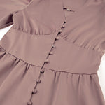 Elegant Lantern Sleeves Satin Dress
