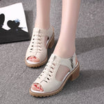 Tendon Bottom Side Zipper Vintage Sandals
