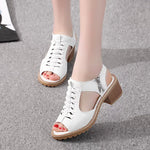 Tendon Bottom Side Zipper Vintage Sandals