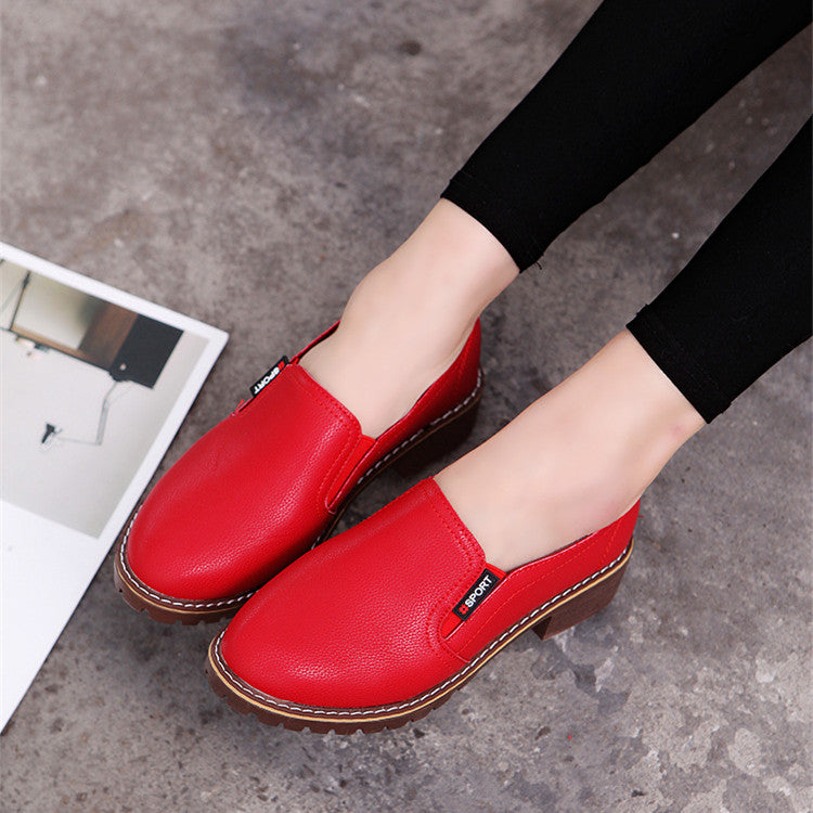 Chaussures plates Oxford à lacets et bout rond