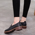 Round Toe Lace-Up Oxford Flats