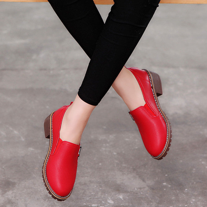 Chaussures plates Oxford à lacets et bout rond