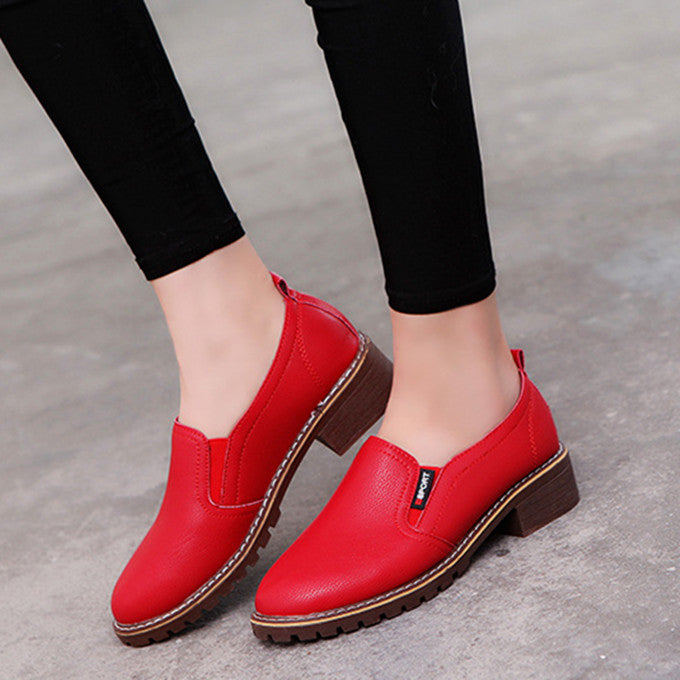 Chaussures plates Oxford à lacets et bout rond