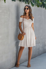 Love Yourself Off Shoulder Striped Dress