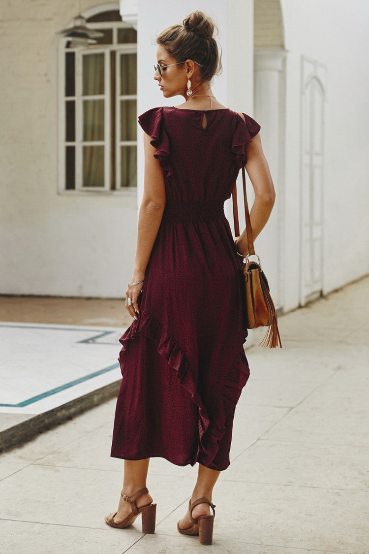 Ruffled Dot Long Dress