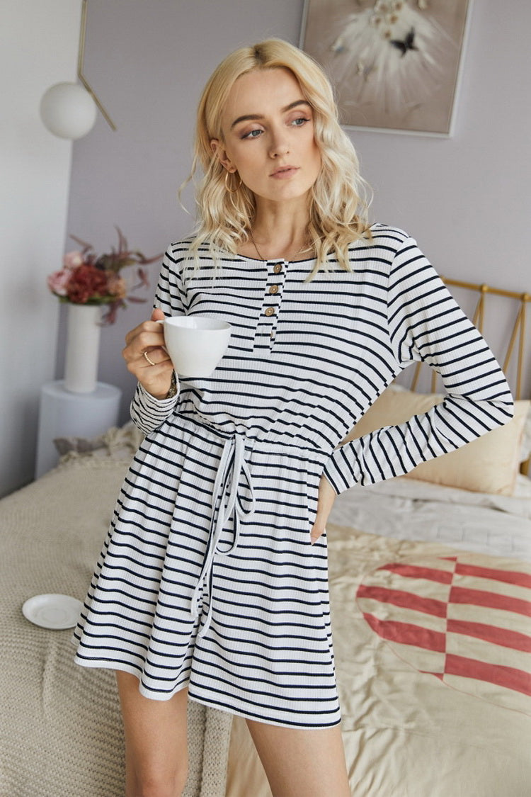 Striped Buttons Romper