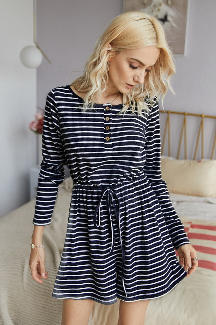 Striped Buttons Romper
