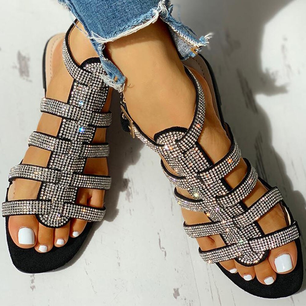Flache Gladiator-Sandalen