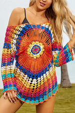Colorful Knitted Cover Up Beach Dress