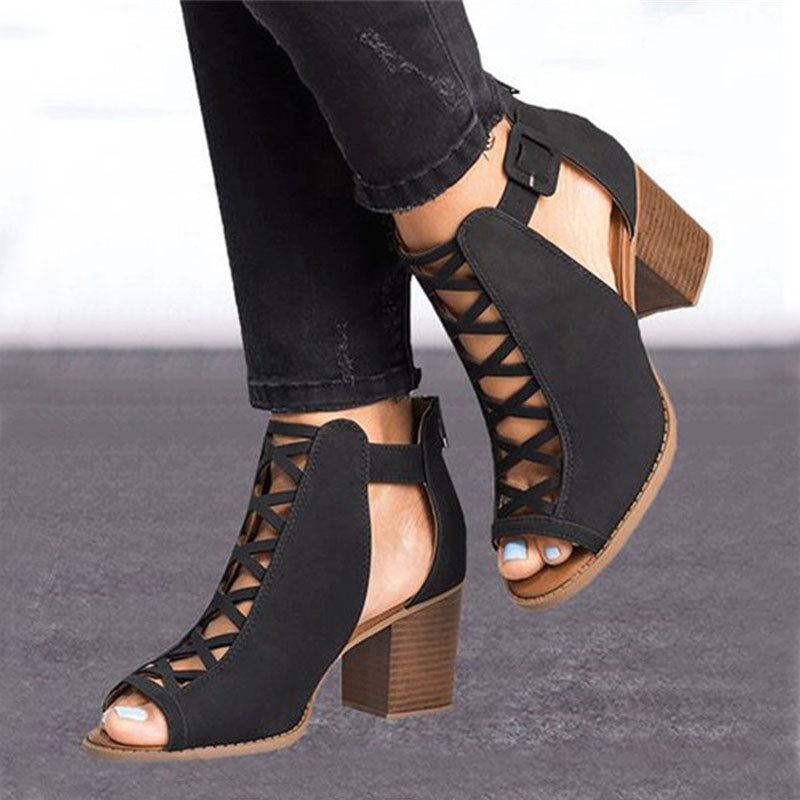 High Heels Fischmaul-Sandalen
